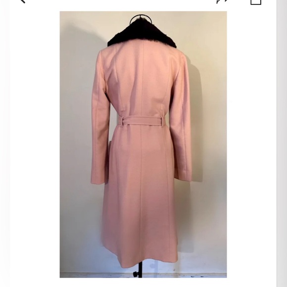 Moschino vintage wool trench coat with detachable faux fur  collar - Picture 6 of 6